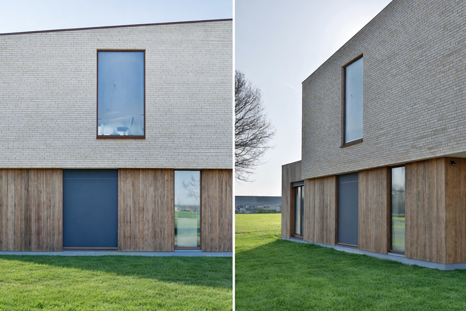 Moderne Woning Met Houten Gevel En Tuin